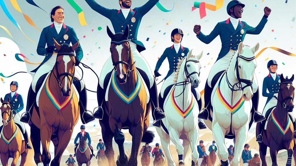 Wales Pendine Sands Team Celebrates Historic Victory At 2025 Senior Inter Regional Dressage Championships- just horse riders