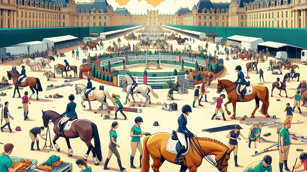 Behind the Scenes of Preparations for the Paris Olympics Equestrian Championships at Château de Versailles- just horse riders