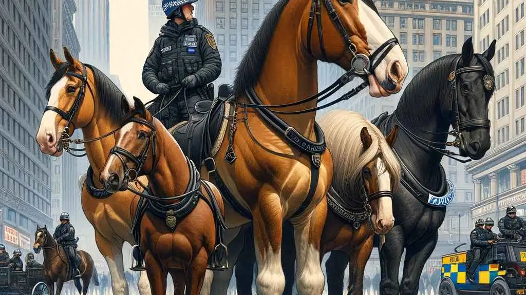 Mounted Police Mysteries: Discovering the Breeds Behind the Badge - just horse riders