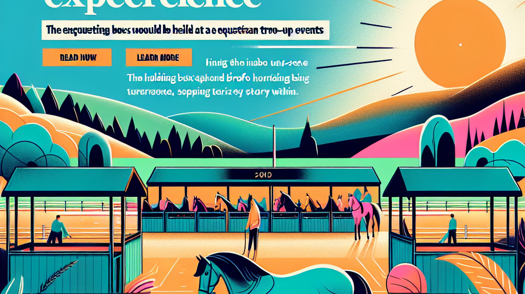 Discover The Inside Story: The Holding Box Experience At Equestrian Trot-Up Events- just horse riders