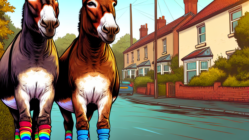 Donkeys In Stylish Socks: Creative Community Solution Against Biting Flies- just horse riders