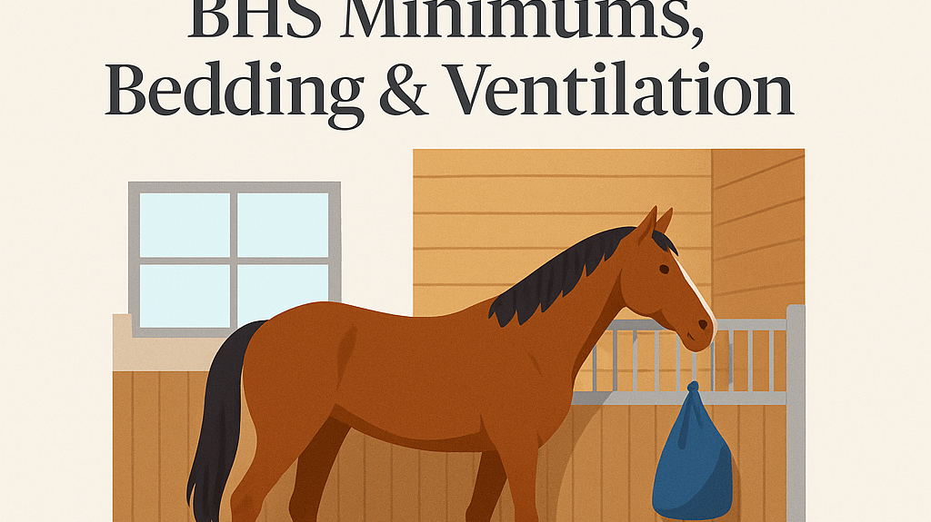 UK Horse Stable Size: BHS Minimums, Bedding & Ventilation- just horse riders