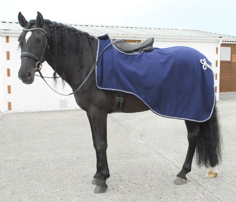 Rhinegold Copricapo Per Pony – A Righe Luminose Con Filo Argentato – Foderato In Pelliccia, Regolabile, Tre Misure (Include Mini Shetland)
