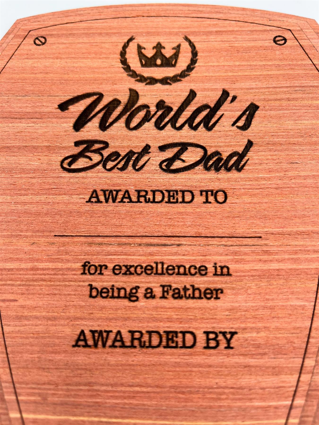 Personalised World's Best Dad Plaque Award-Father's Day Present Dad Gift - Just Horse Riders