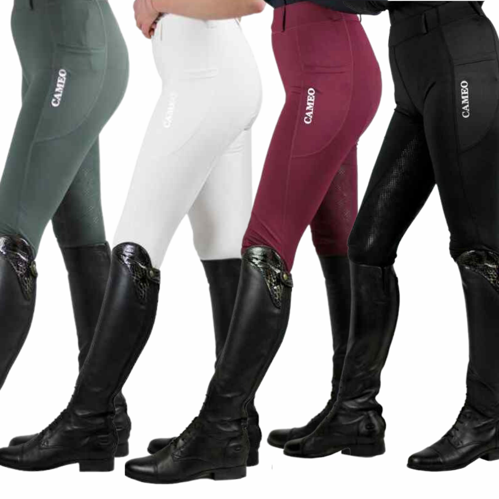 Rhinegold Damen Reitstrumpfhose Vogue Full Seat – Mit Vollsilikon-Sitz, Atmungsaktiv, 4-Wege-Stretch, Mit Handytasche