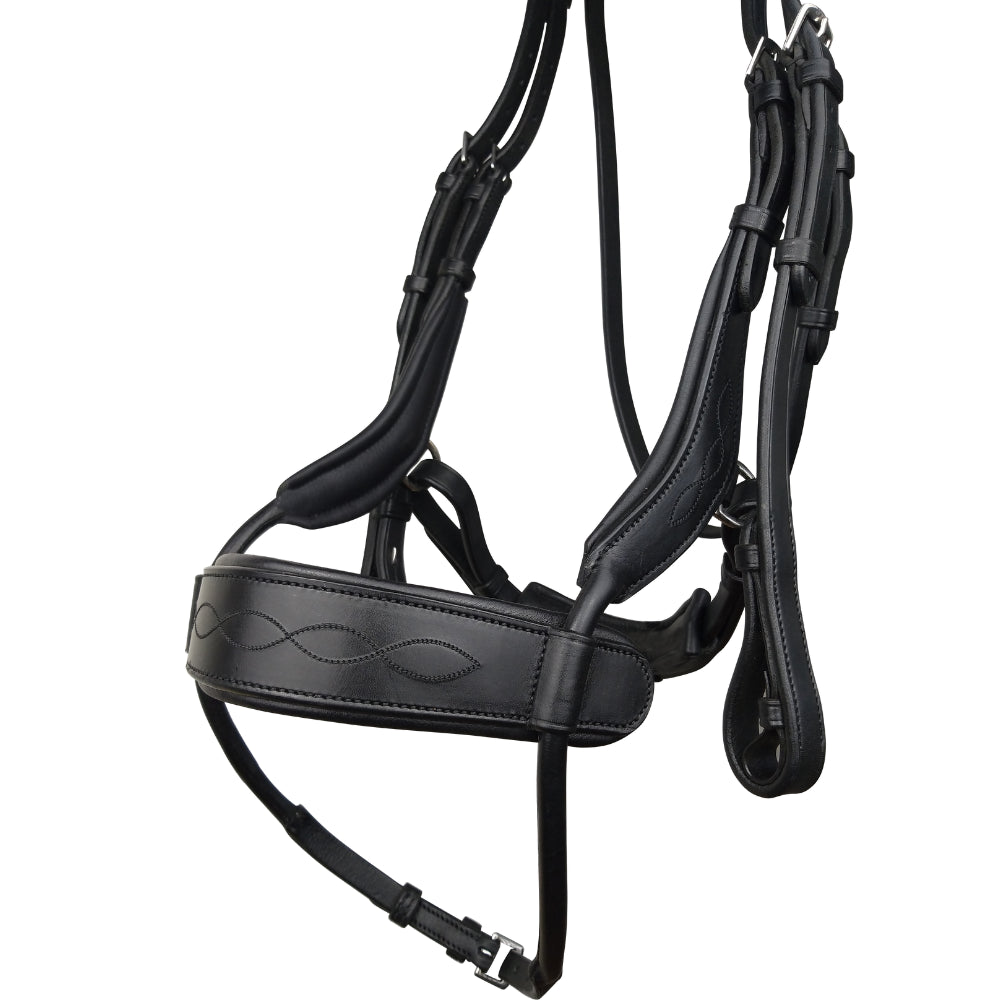 Eco Rider Freedom Jump Noseband Adjustable Bow Perfect Fit Set-Back Chin Strap - Just Horse Riders