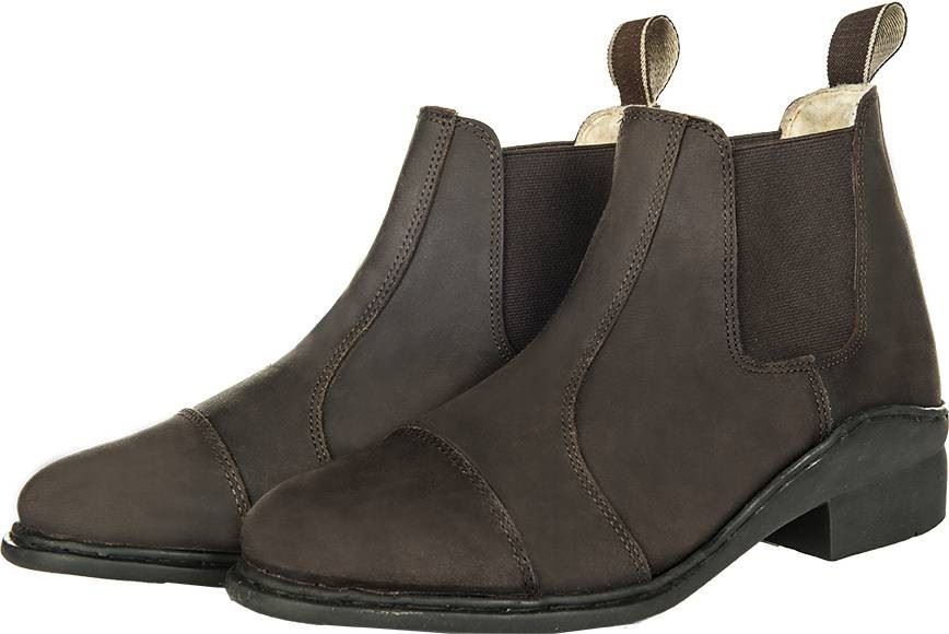 HKM Jodhpur Boots Wax Faux Fur Lining With Elastic - Just Horse Riders