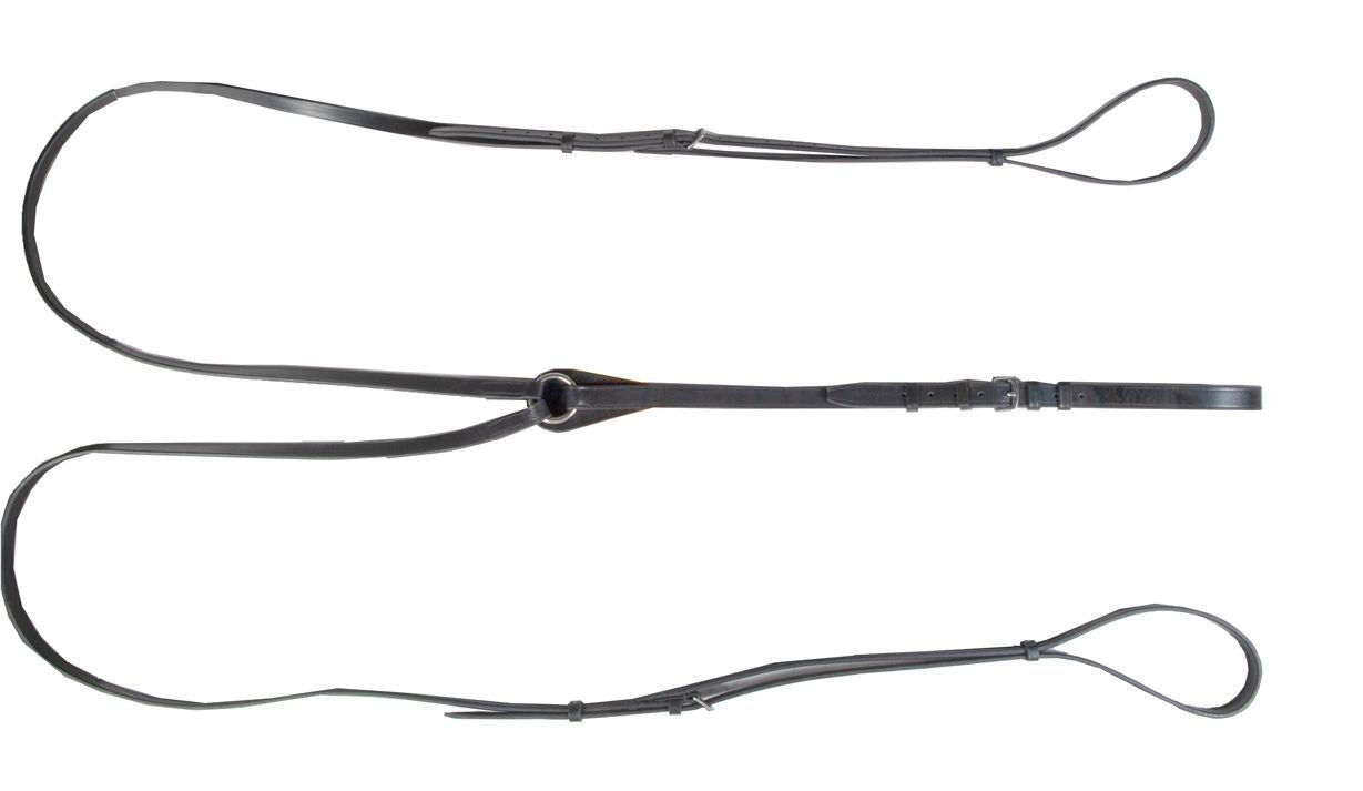 HKM Triangle Draw Reins With Stainless Steel Fittings - Just Horse Riders