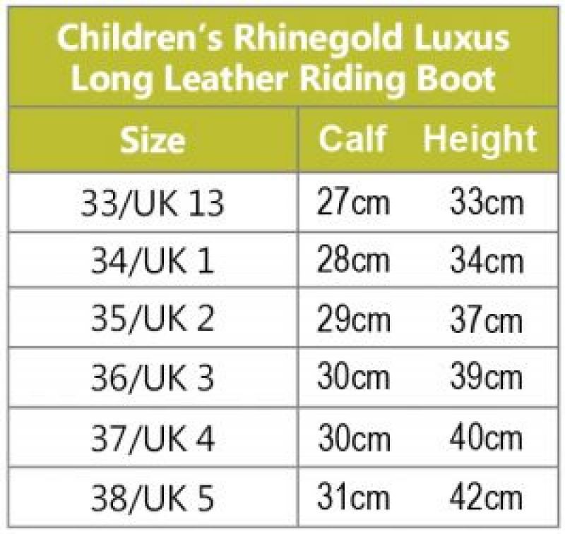 Rhinegold Childs Luxus Long Leather Riding Boot - Just Horse Riders