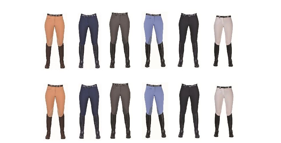 HKM Breeches Bochum With Imit Leather Knee Patch - Just Horse Riders