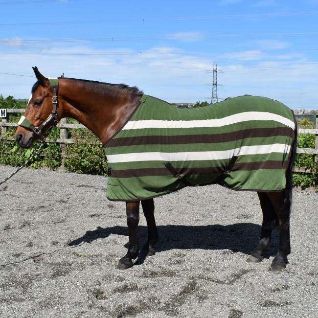 John Whitaker Sherwood Striped Green Fleece Rug - Just Horse Riders