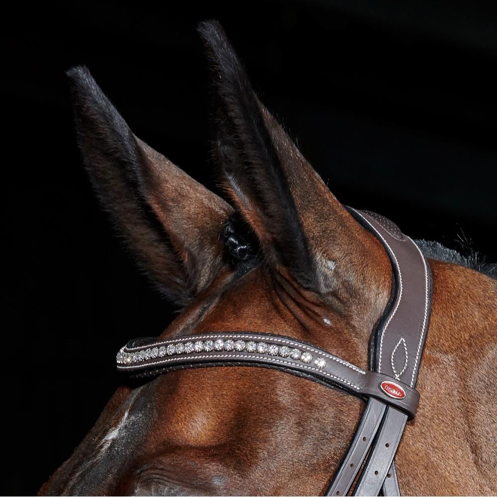 John Whitaker Chicago Perforated Flash Bridle (inc. 9-Loop Rubber Reins) - Just Horse Riders
