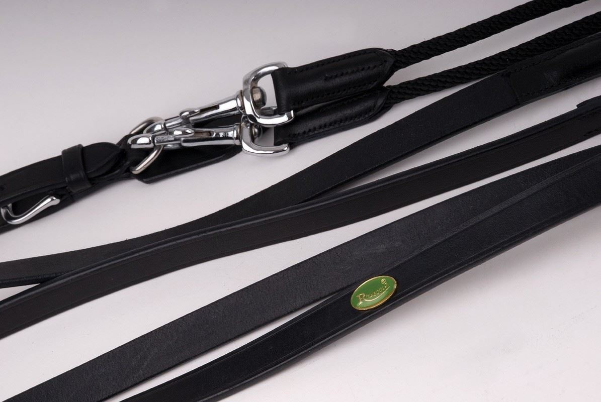 Rhinegold Leather And Rope Draw Reins - Just Horse Riders