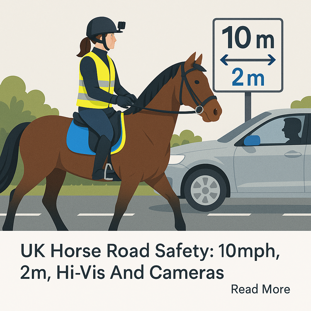 UK Horse Road Safety: 10mph, 2m, Hi-Vis And Cameras- just horse riders