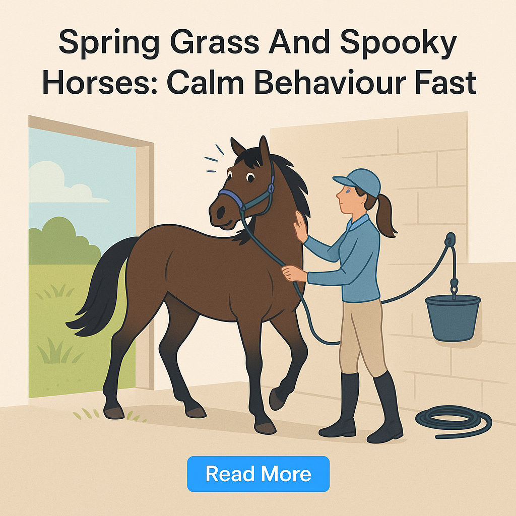 Spring Grass And Spooky Horses: Calm Behaviour Fast- just horse riders