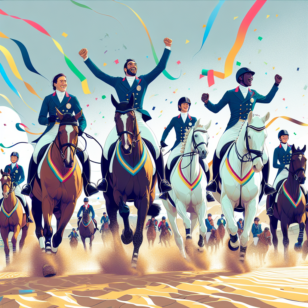 Wales Pendine Sands Team Celebrates Historic Victory At 2025 Senior Inter Regional Dressage Championships- just horse riders