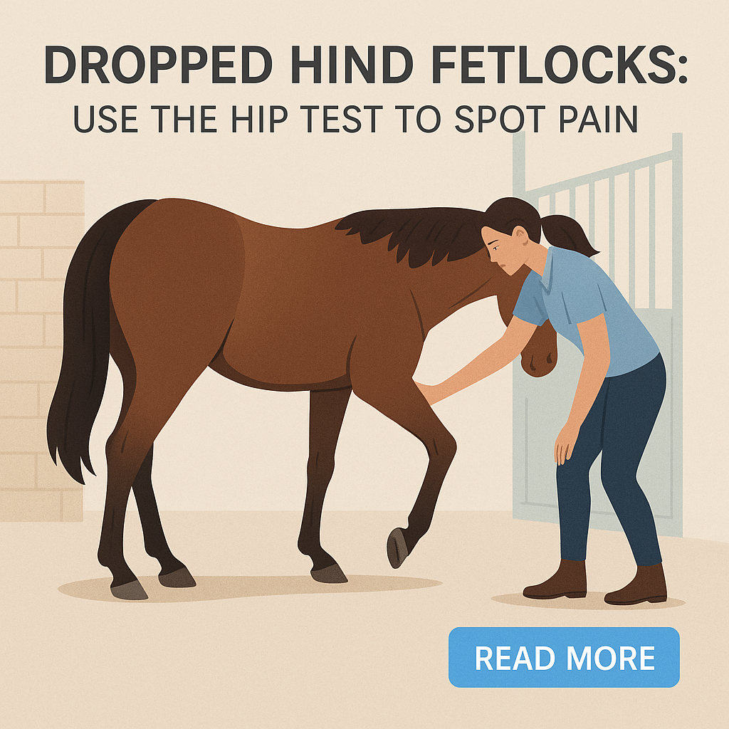 Dropped Hind Fetlocks: Use The Hip Test To Spot Pain- just horse riders