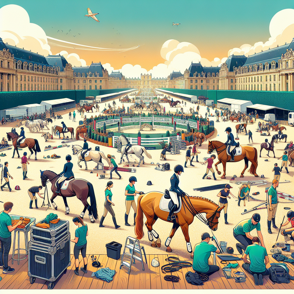 Behind the Scenes of Preparations for the Paris Olympics Equestrian Championships at Château de Versailles- just horse riders