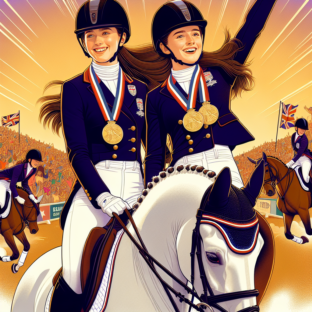 Historic Double Gold: British Teenagers Abigail Gray and Ella-Grace Dovey Shine at European Dressage Championships- just horse riders