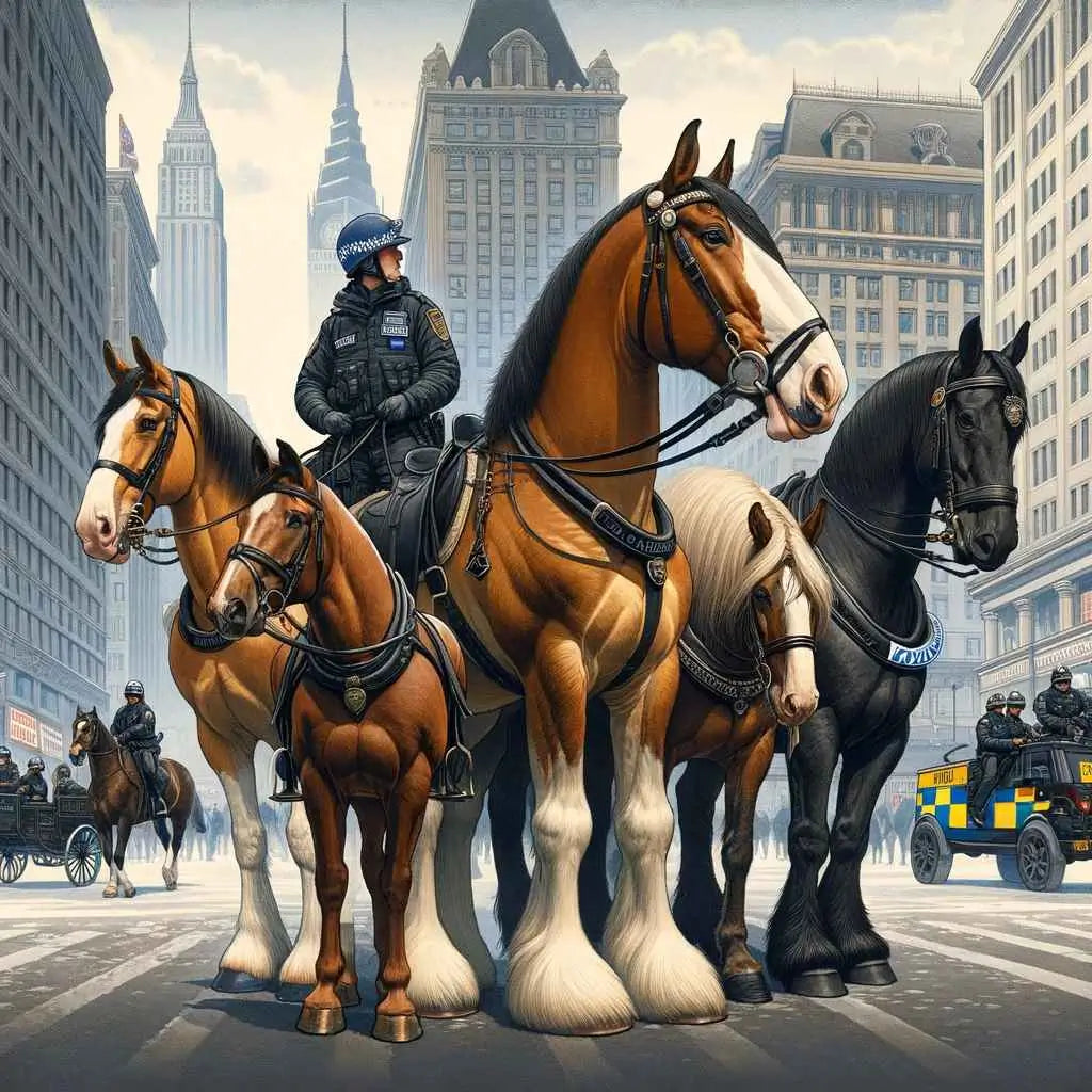 Mounted Police Mysteries: Discovering the Breeds Behind the Badge - just horse riders