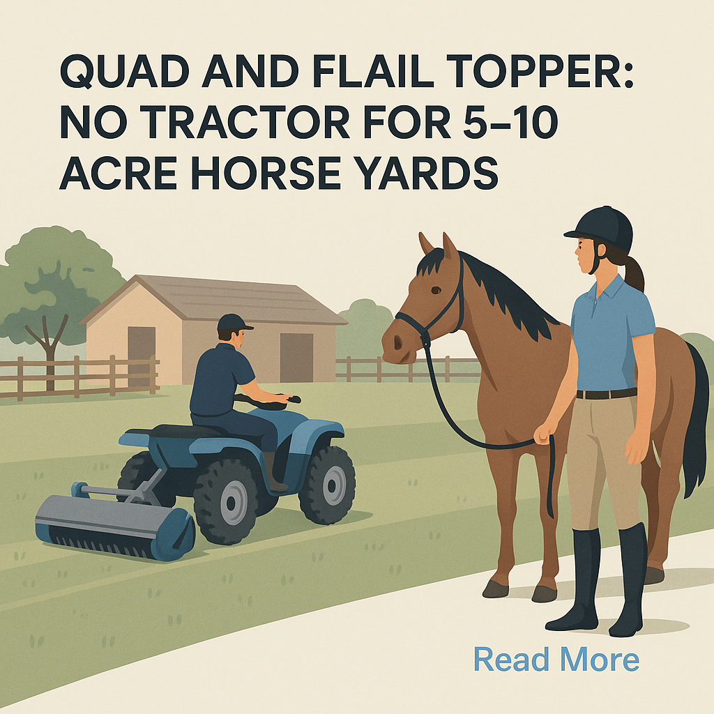 Quad And Flail Topper: No Tractor For 5–10 Acre Horse Yards- just horse riders