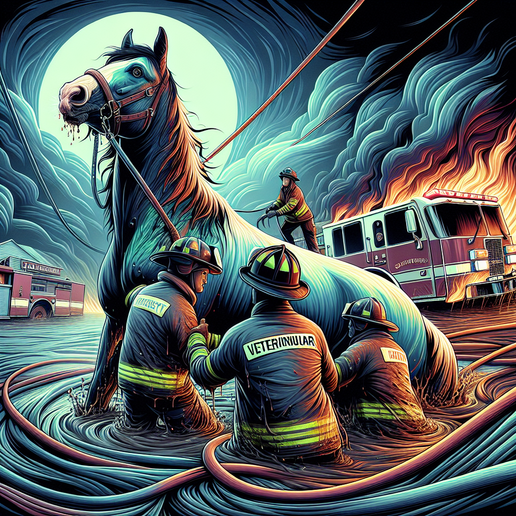 Dramatic Horse Rescue: Fire Crew Saves Exhausted Veterinarian Horse Trapped in Mud- just horse riders
