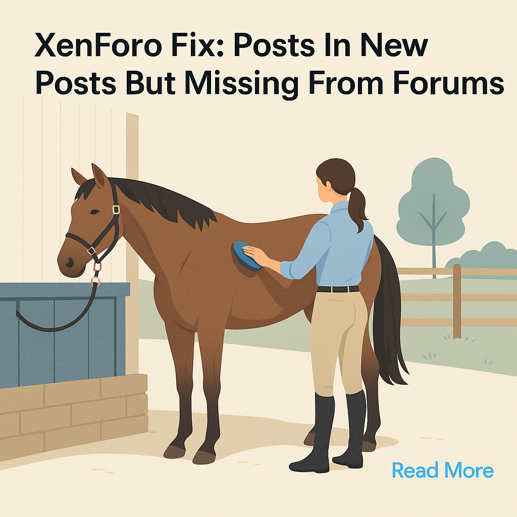 XenForo Fix: Posts In New Posts But Missing From Forums- just horse riders