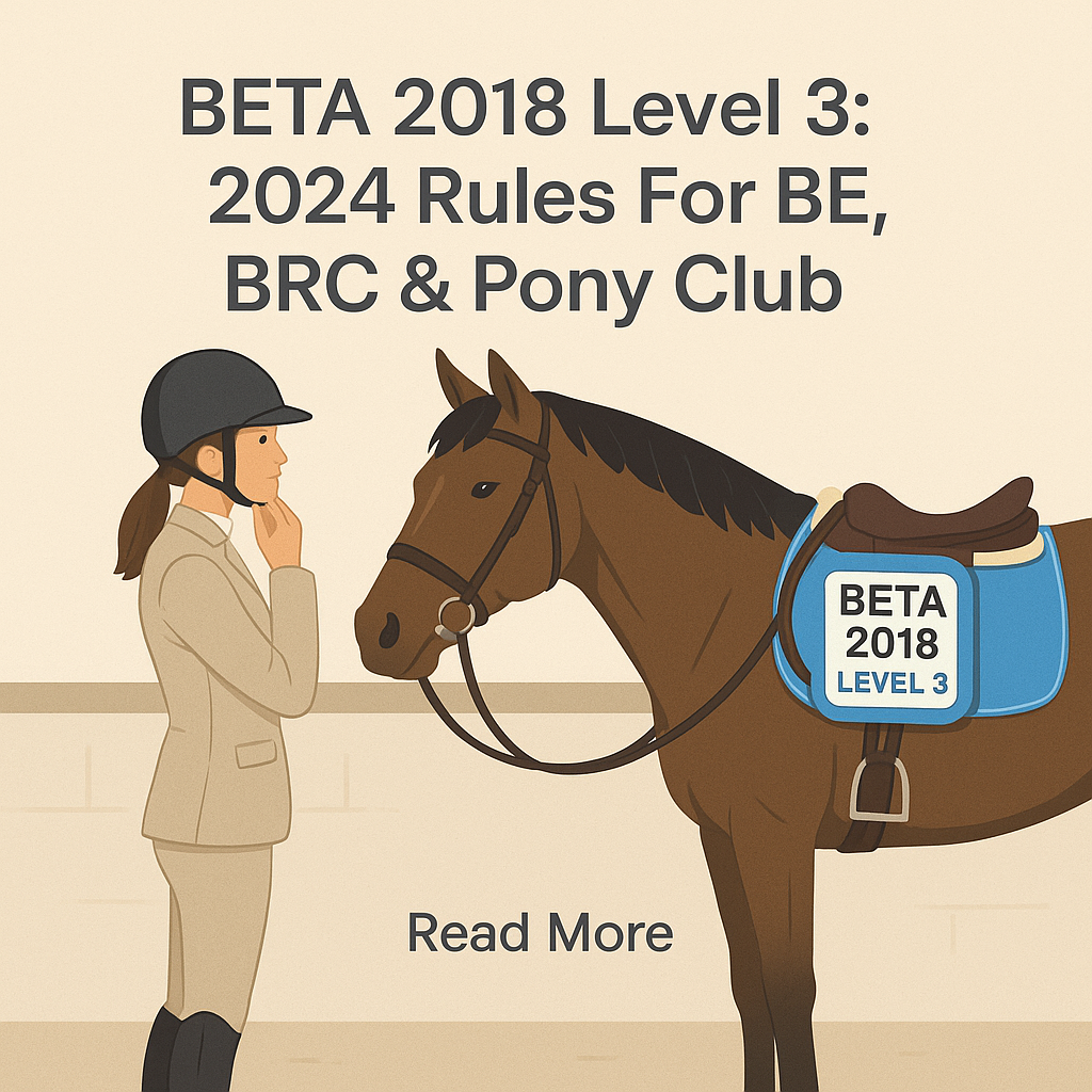 BETA 2018 Level 3: 2024 Rules For BE, BRC & Pony Club- just horse riders