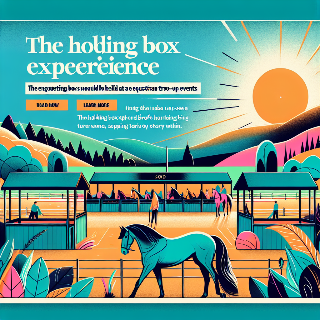 Discover The Inside Story: The Holding Box Experience At Equestrian Trot-Up Events- just horse riders
