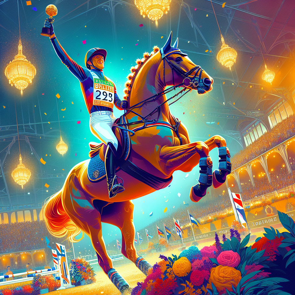 Triumphant Victory at Royal Windsor Horse Show: Emile Faurie and Bellevue Clinch the Grand Prix Freestyle Event- just horse riders
