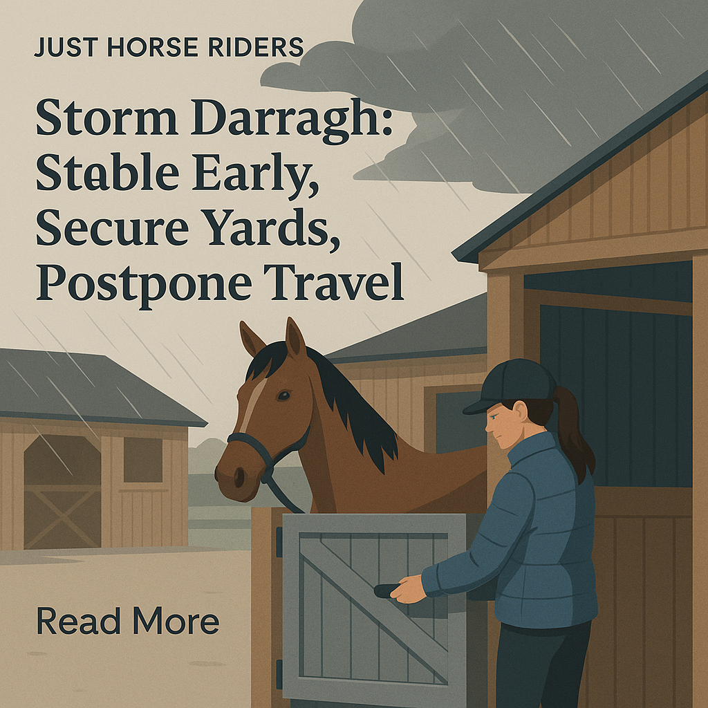 Storm Darragh: Stable Early, Secure Yards, Postpone Travel- just horse riders
