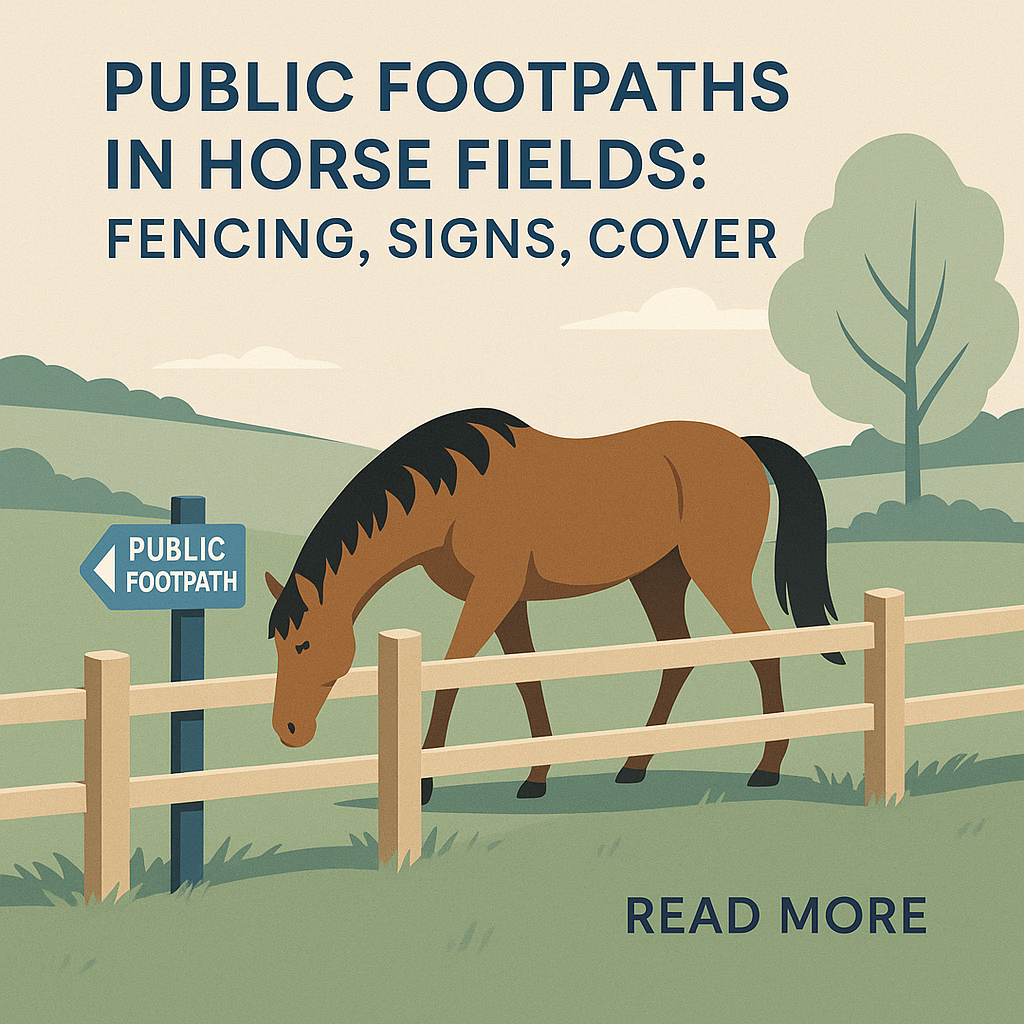 Public Footpaths In Horse Fields: Fencing, Signs, Cover- just horse riders