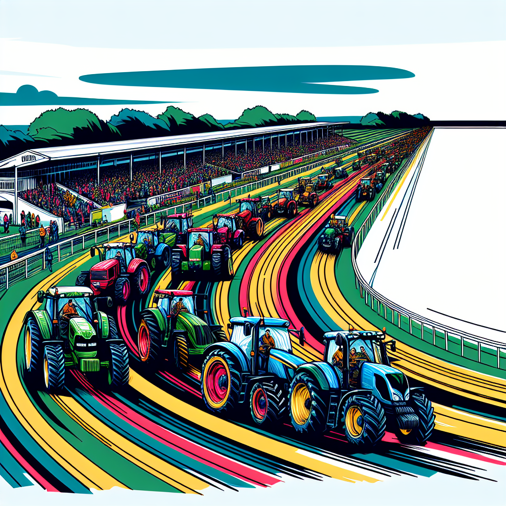 Fakenham Racecourse's Tractor Parade Unites Farmers Against Tax Changes- just horse riders