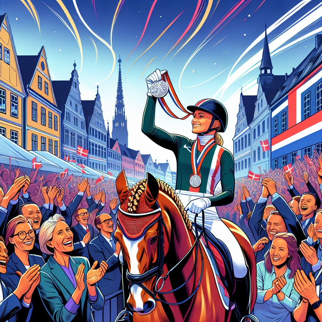 Denmark Celebrates Historic Silver Medal in Dressage at Paris 2024 Olympics- just horse riders