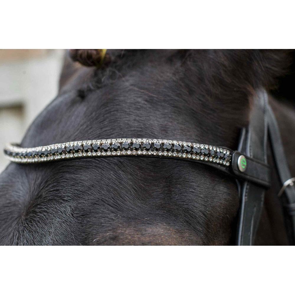 Eco Rider Freedom Juliette Browband - Elegant Black and Silver Diamante Crystals - Just Horse Riders