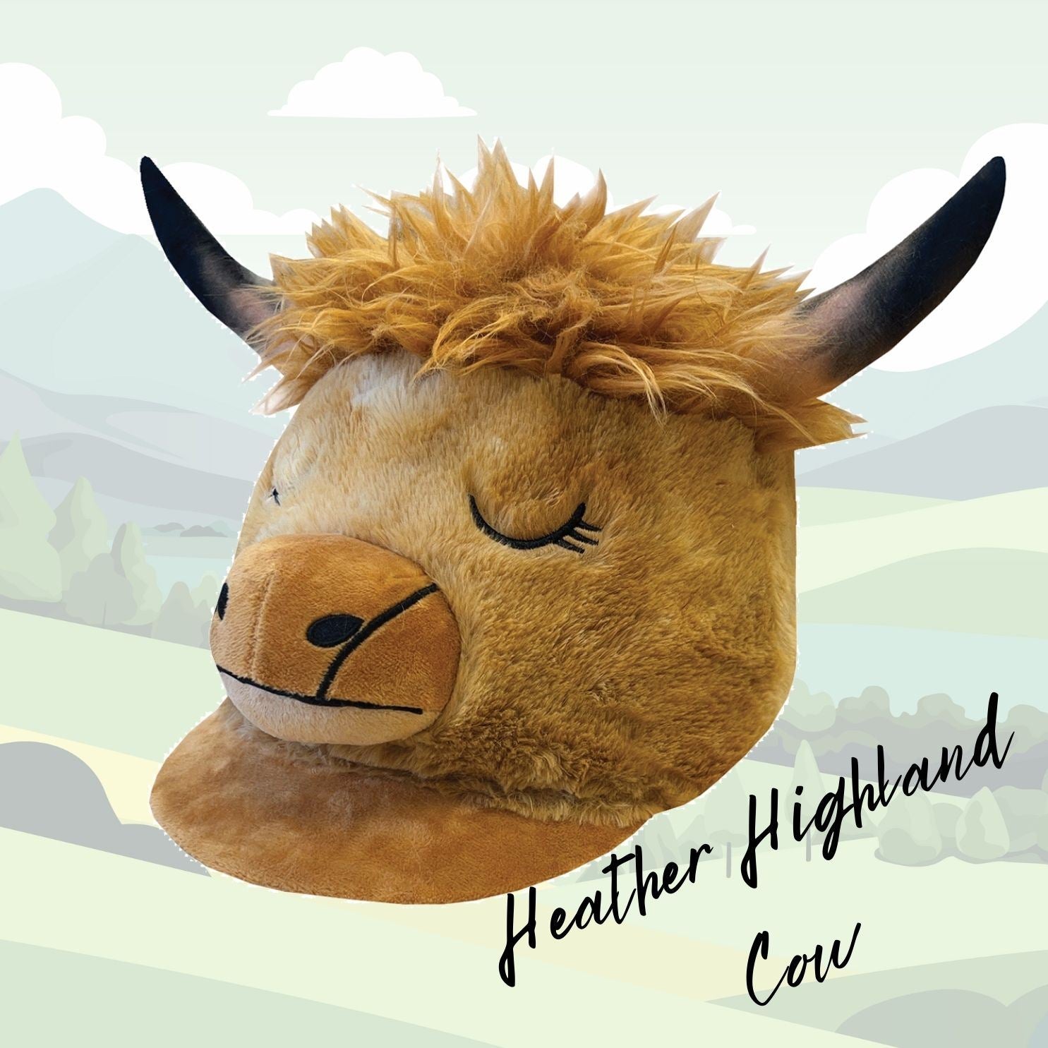 Equetech Childs Heather Highland Cow Hat Silk - Just Horse Riders