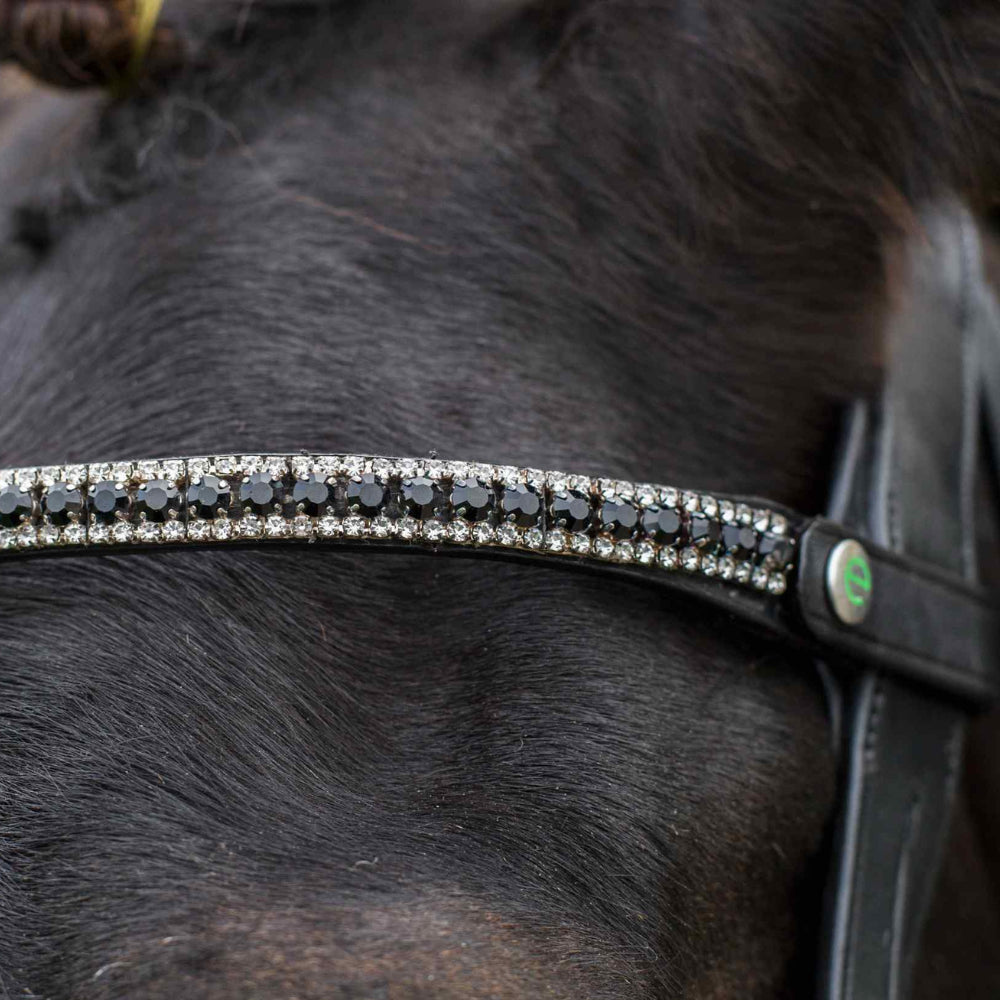 Eco Rider Freedom Juliette Browband - Elegant Black and Silver Diamante Crystals - Just Horse Riders