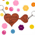 Key To My Heart Personalised Wooden Keyring, Valentines Gift, Couples Keyring - Just Horse Riders
