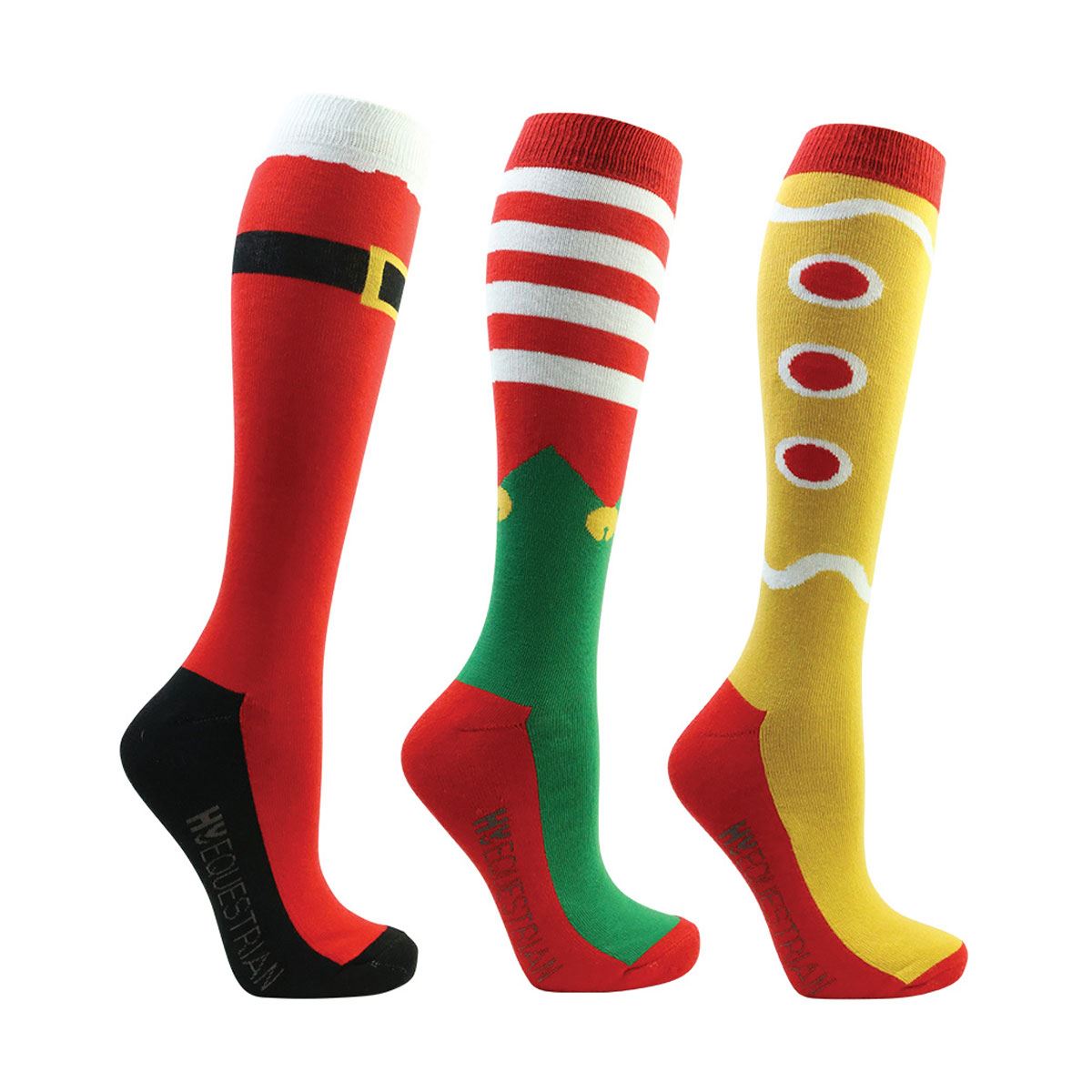 HyFASHION Festive Feet Christmas Socks (Pack of 3) - Just Horse Riders