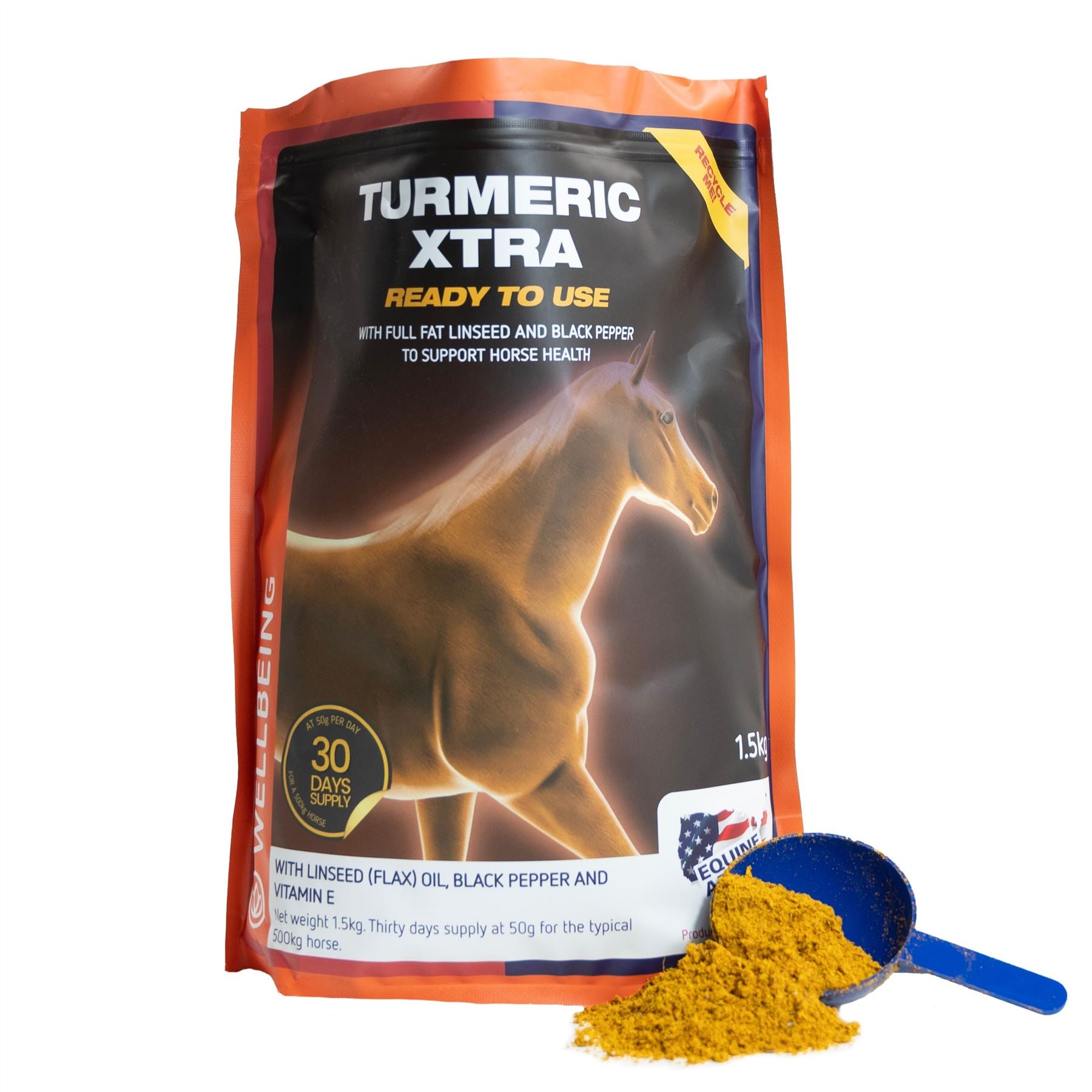 Equine America Turmeric Xtra – Ready-To-Use Turmeric With Linseed, Vitamin E, Black Pepper