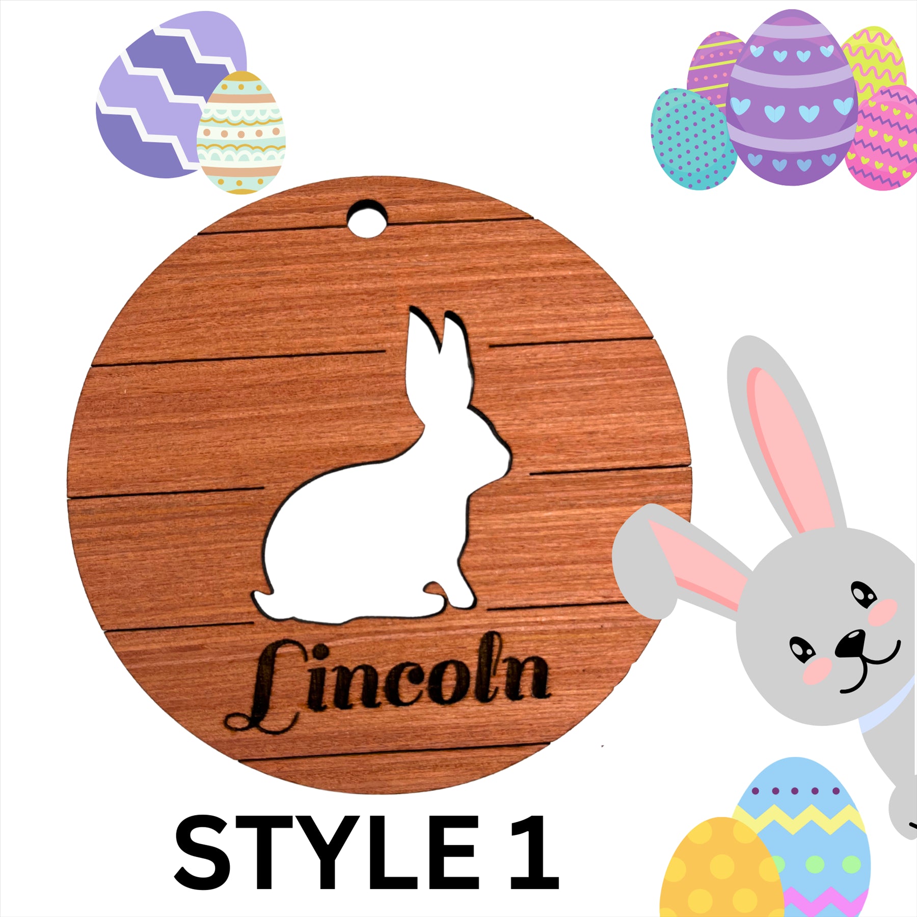Personalised Easter Wooden Bunny Gift Decoration Tag Personalised Easter D�cor - Just Horse Riders
