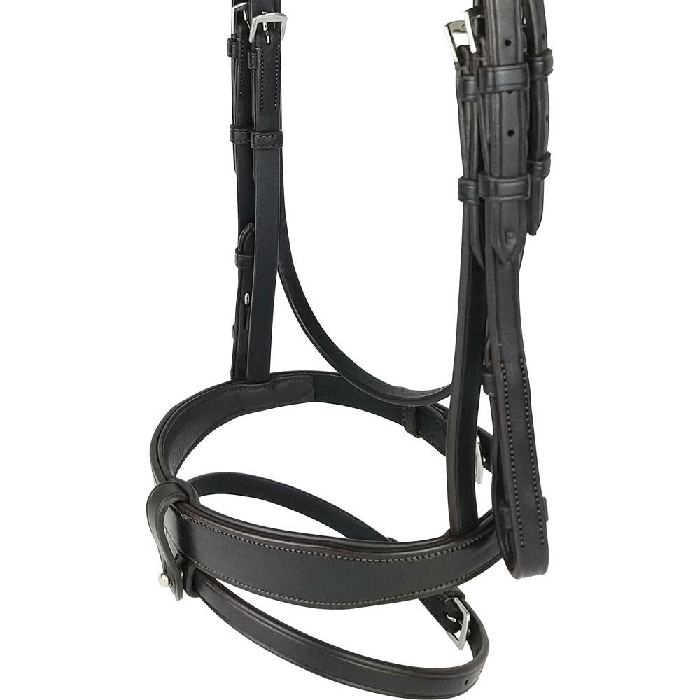 Handcrafted Eco Leather Noseband-Soft Padding & Removable Flash for Show or Jump - Just Horse Riders