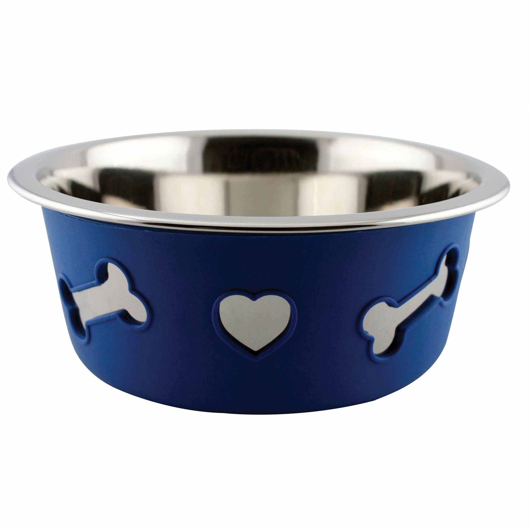 Weatherbeeta Non-Slip Stainless Steel Silicone Bone Dog Bowl - Just Horse Riders