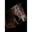 Cameo Equine Exercise Bridle - Elegant with Orange Grip Reins - Just Horse Riders