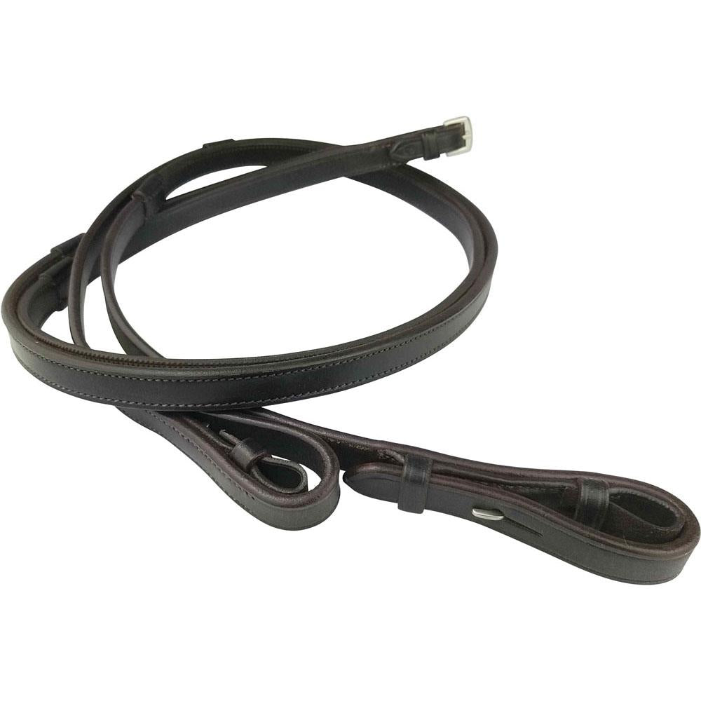 Eco Rider 5/8 Inch Inside Grip Reins - Leather and Non-Slip Rubber Combo - Just Horse Riders