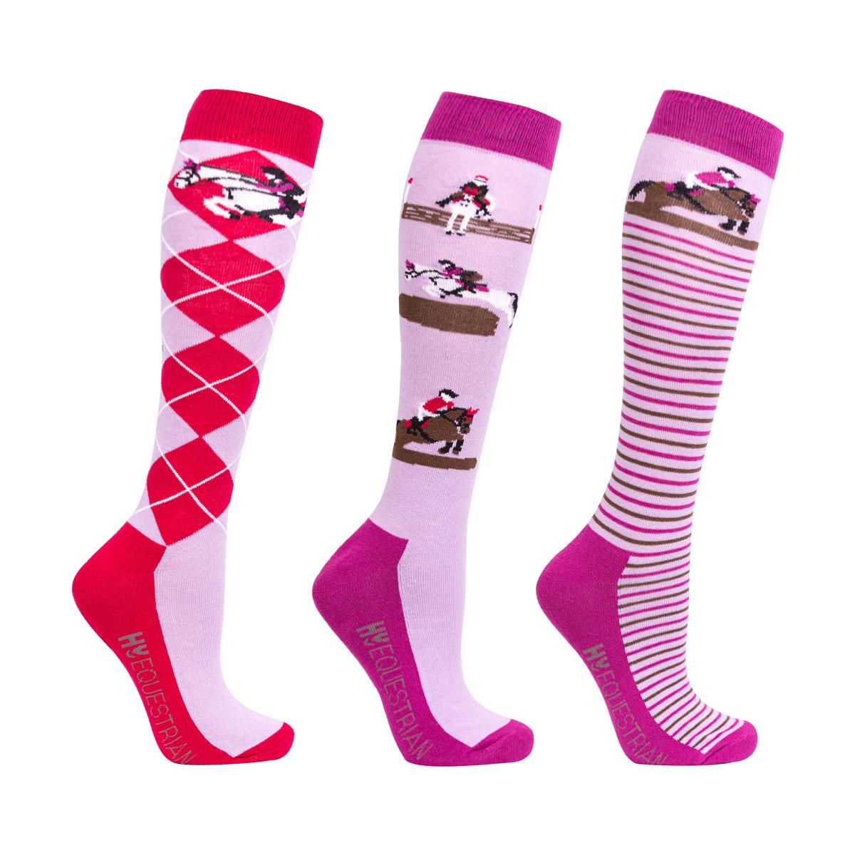 Hy Equestrian Cross Country Horse Riding Socks (Pack of3) - Just Horse Riders