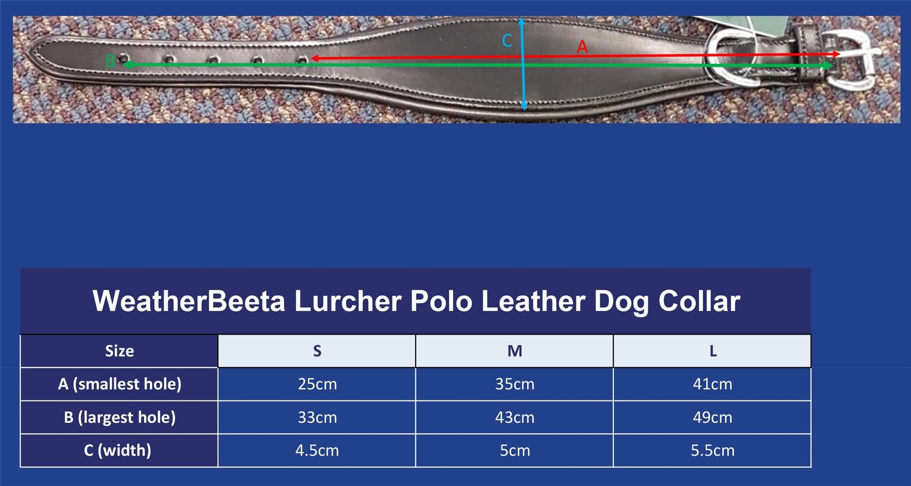 Weatherbeeta Lurcher Polo Leather Dog Collar - Just Horse Riders