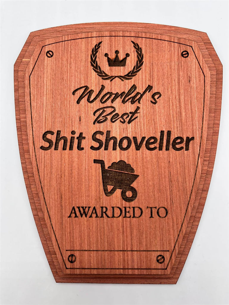 Personalised Worlds Best Horse Sh*t Shoveler Plaque Award Pony Thank you Present - Just Horse Riders
