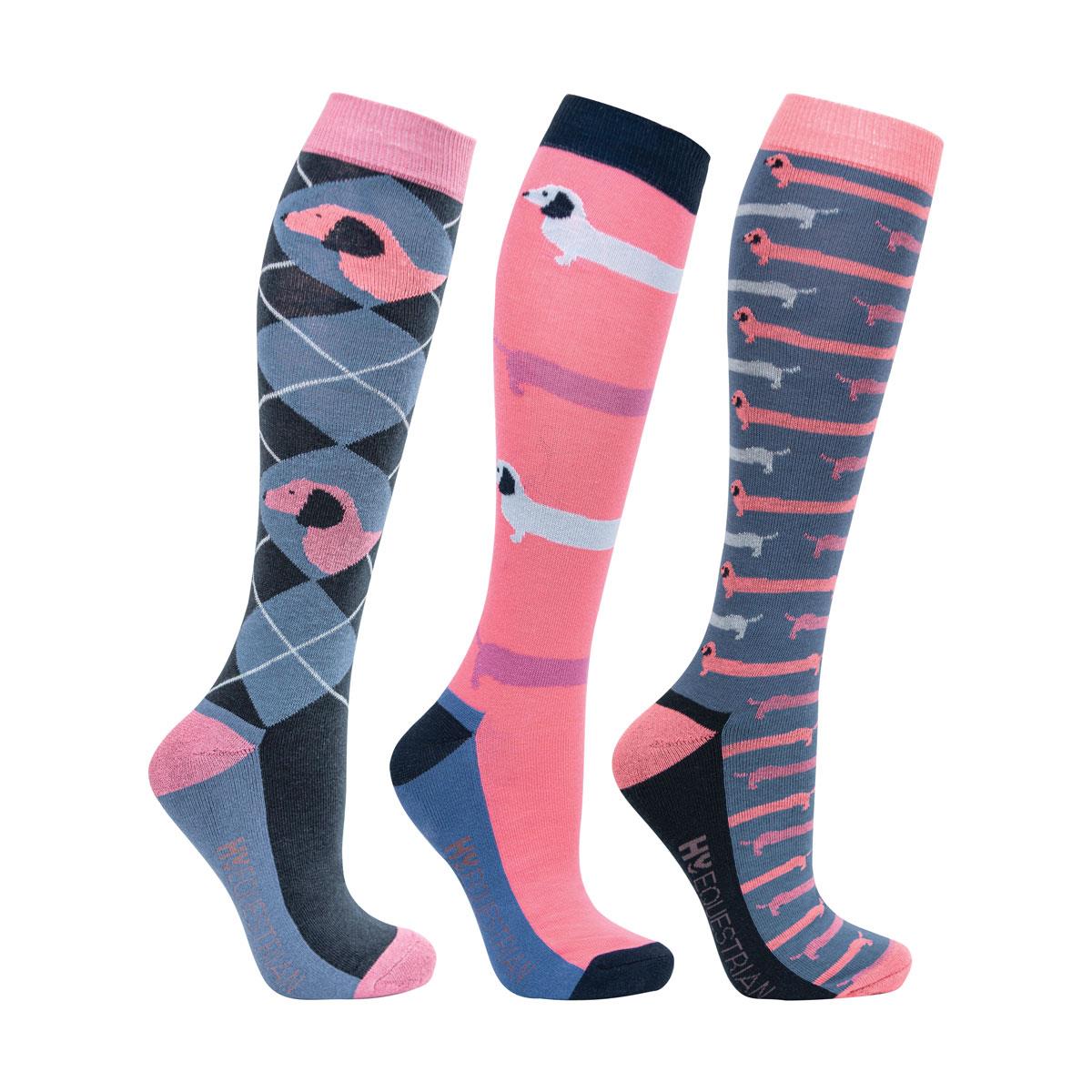 Hy Equestrian Dorris The Dachshund Socks (Pack Of 3) - Just Horse Riders