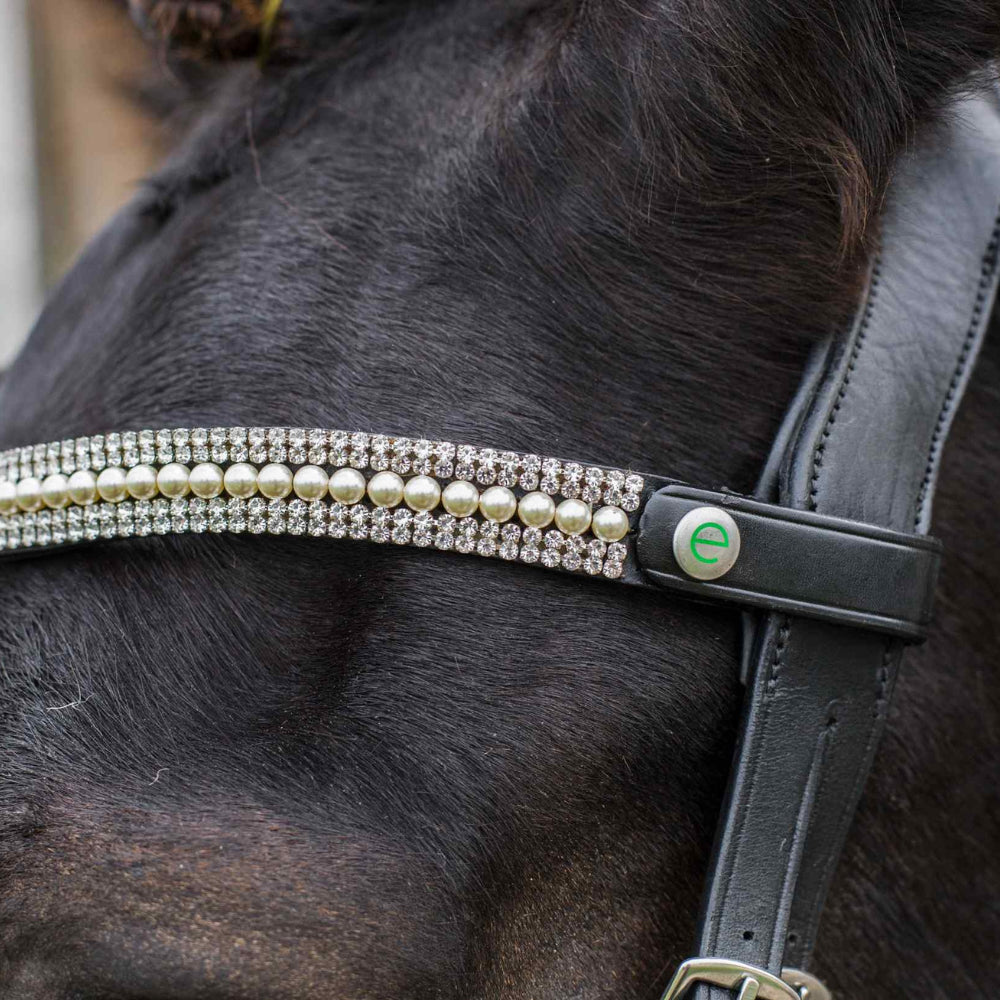 Eco Rider Freedom Grace Browband - Finest Inlaid Pearl Detail for Stunning Look - Just Horse Riders